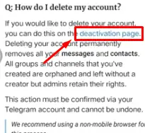 টেলিগ্রাম একাউন্ট ডিলিট করার নিয়ম