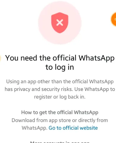 You need the official whatsapp to log in সমস্যা সমাধান করার নিয়ম