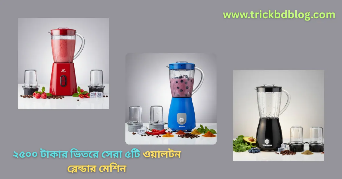 ২৫০০ টাকার ভিতরে সেরা ৫টি ওয়ালটন ব্লেন্ডার মেশিন ২০২৬