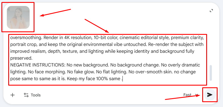 Gemini দিয়ে ঘোলা বা ঝাপসা ছবি পরিষ্কার করার নিয়ম (Prompt)
