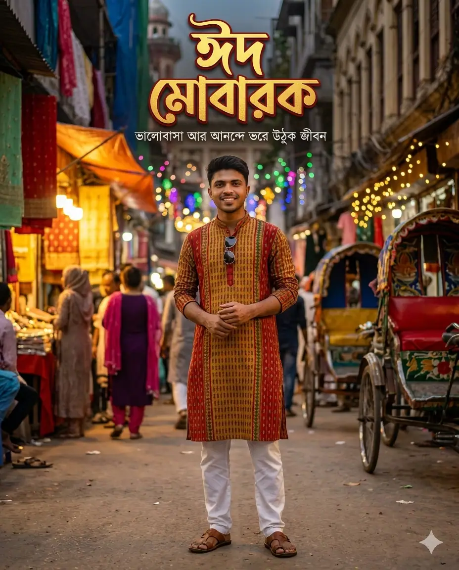 নিজের ছবি দিয়ে ঈদ মোবারক পিকচার এডিট করার ১০টি এআই প্রম্পট