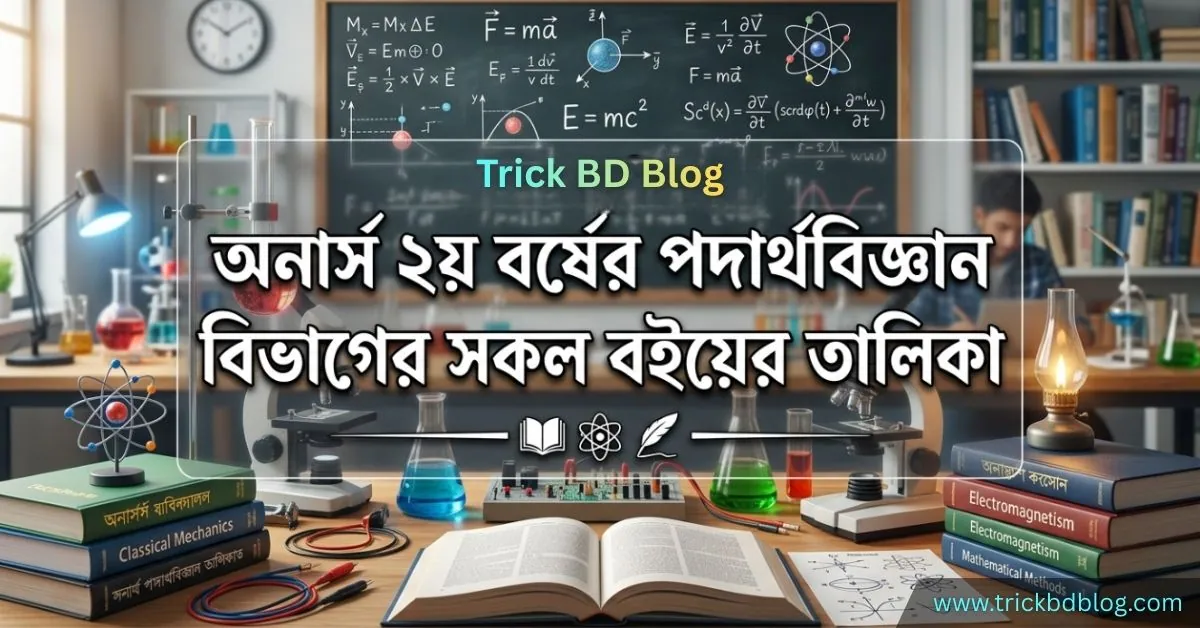 অনার্স ২য় বর্ষের পদার্থবিজ্ঞান বিভাগের সকল বইয়ের তালিকা ২০২৬, NU Honours 2nd Year Physics Department Book list