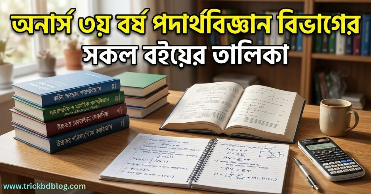 অনার্স ৩য় বর্ষের পদার্থবিজ্ঞান বিভাগের সকল বইয়ের তালিকা ২০২৬, Honours 3rd Year Physics Department Book List