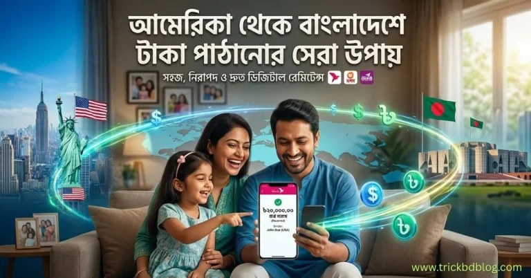 আমেরিকা থেকে বাংলাদেশে টাকা পাঠানোর সেরা উপায়: ২০২৬ সালের আপডেট গাইড। আমেরিকা থেকে বাংলাদেশে বিকাশে রেমিট্যান্স পাঠানোর প্রক্রিয়া এবং স্মার্টফোনে বিকাশ অ্যাপের ব্যবহার